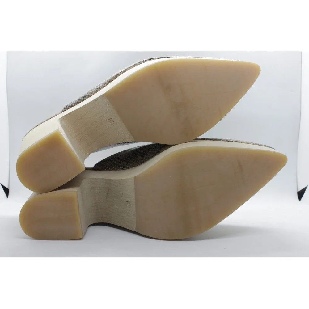 Rachel Comey Snakeskin Embossed Leather Wood Clog Mule Heels Women's 8.5